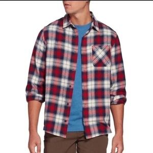 Alpine Design Brushed‎ Blue Red Flannel Long Sleeve Shirt Casual Travel, Size L